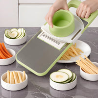 Multifunctional Vegetable Grater Safety Julienne Cutter Interchangeable All-in-Single Veggie Cutter Easy to Clean for Beginners, Meal Prep
