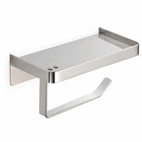 Stainless Steel Bathroom Tissue Holder with Shelf Multi-Functional Paper Towel Holder with Shelf Easy to Clean Wall Organizer with Tray Scratch-Resistant for Bathroom, Kitchen