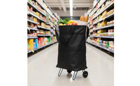 Foldable Shopping Bag with Wheels Portable Rolling Grocery Tote for Supermarket