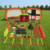 Plastic Soccer Goal Practice Set Training Cones Agility Ladder Hurdles With Storage Bag