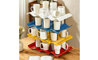 Compact Cup Storage Rack Sturdy Mug Rack with Wavy Tiers Stylish Desktop Cup Organizer Easy to Clean for Kitchen