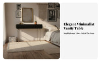 Extendable Design Retractable Dressing Table French design Vanity Desk with Mirror and Storage 2-in-1 Function Bedroom Furniture Adjustable Layout for Small Apartment Dwellers, Women, Teens