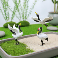 Simulation Micro Landscape Crane Ornament Lifelike Bonsai Crane Decoration for Planter, Fairy Garden, Desktop