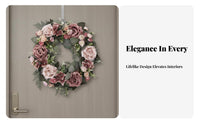 Artificial Floral Wreath Elegant Design Decorative Floral Wreath Farmhouse Floral Decor Romantic Ambiance House Decoration