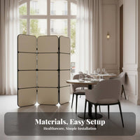 Foldable Multi-Panel Folding Screen French Inspired Arched Panel Screen Movable Room partitionr Minimalist design for Interior Designers, Business Owners, Restaurant, Bedroom, Studio Apartment, Boutique