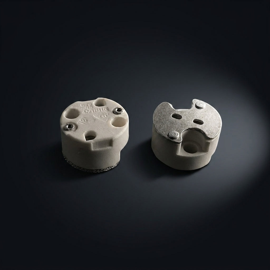 LED Bulb Electrical Connector with GU5.3 Lamp Holder for DIY Lighting, Ceramic MR16 Lamp Base