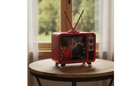 Vintage Television Model with Antenna Decorative Television Ornament with Antennae Collectible Prop for Photography