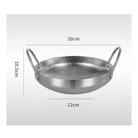Wide Open Top Hammered Stainless Steel Pot Deep Shape Loop Handle Pot Silver Finish Cookware Dishwasher Safe