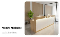 Minimalist Front Counter Sturdy Construction Shop Cashier Table Wear-Resistant Reception Counter Table for Shopkeepers, Hair and Wellness Center