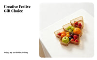 2 Pieces Sturdy Christmas Tree-Shaped Fruit Tray Tiered Fruit Tray Festive Design for Holiday Table