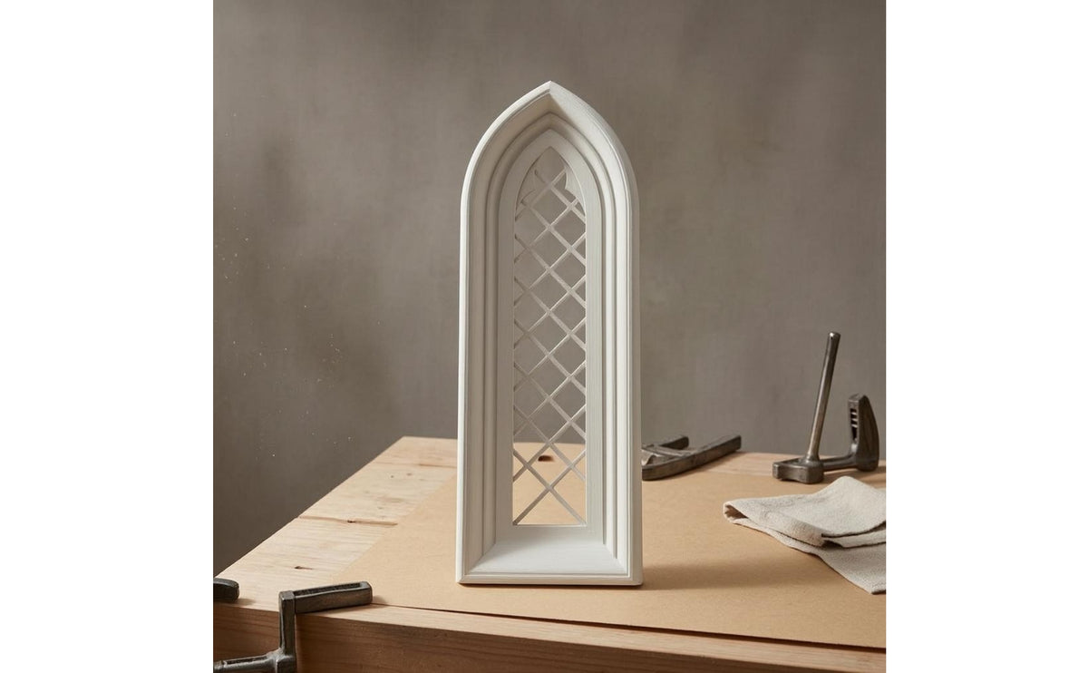 Arched Window Framed Arch Wall Decor for Dollhouse, Model Scenes