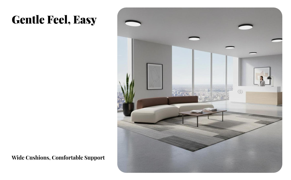 Curved sectional Sofa Two-Tone Lounge Seating Modern aesthetic Sectional Couch for Interior Designers, Business Owners, Reception Area, Living Room, Bedroom