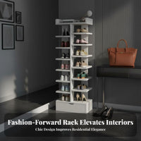 Space-Saving Multi-Tier Shoe Shelf Large Capacity Vertical Shoe Rack Easy to Assemble Home Furniture Sturdy for Apartment Dwellers, Families, Students, Entryway, Small Areas, Hallway, Bedroom