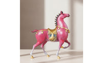 Rearing Horse Statue Tabletop Horse Figurine Gold-Tone Decor Piece for Entryway
