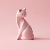 Coral Cat Figurine Matte Finish Home Decor Decoration Small House Decoration for Living Room