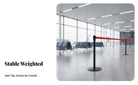 Weighted Base Retractable Belt Stanchion Long-Lasting Construction Queue Line Barrier Post Easy Assembly Crowd Control Barrier Post for Event Organizers, Security Personnel, Business Owners, Airports, Hotels, Retail Shop S, Events