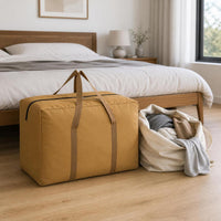 Extra Large Canvas Moving Storage Bag with Handles, Heavy-Duty Reusable Travel Luggage Tote