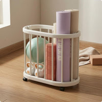 Swivel Wheels Fitness Mat Trolley uncoveredFrame Gym Equipment Storage Trolley Plastic Fitness Mat Storage Rack Raised Rim