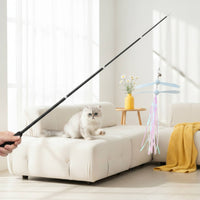 Feline Teaser Rod Telescopic Feline Teaser Rod with Teaser Retractable for Cats, Kittens