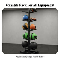 Stable Base 10-Ball Storage Tree Space-Saving Design Weighted Ball Rack Heavy-Duty Steel Multi-Tier