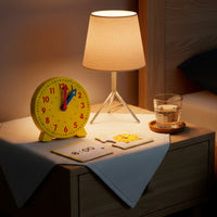 Teaching Clock with Cards Bright Instructional Timepiece with Flashcards Hands-Time-Telling Toy for Preschoolers