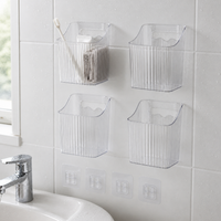 Wall-Mounted Bathroom Storage Box for Toiletries and Facial Tissues, No-Drill Installation