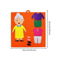 Early Education Family Character Dressing Toy Develops Fine Movement Skills Non-Woven Material Learning Board Interactive Play