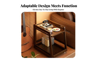 Easy Mobility Sofa Side Cart Vintage Design Wheeled End Table Space Saving Movable End Table Versatile for Office Workers, Homeowners, Living Room, Bedroom, Small Areas, Bathroom