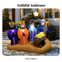 LED Lighting Inflatable Nativity Scene Included Blower Christmas Inflatable Nativity Glowing Star