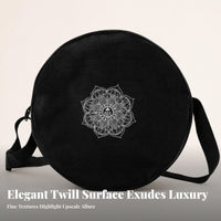 Floral Mandala Print Stretch Wheel Backpack Black Round Backpack