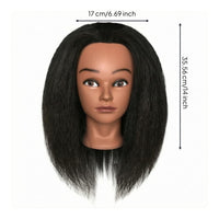 Hairdressing Practice Mannequin Head 14-Inch Synthetic Hair Mannequin Head Can Be Curled for Hairdressers