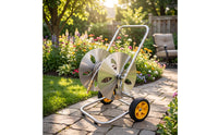 Heavy Duty Garden Hose Reel Cart with Wheels Mobile Hose Reel Cart Portable Leak-Proof for Gardeners, Homeowners, Yard, Patio, Car Washing