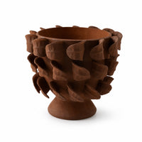 Vase with Petal Relief Handcrafted Ceramic Flower Vase Matte for Living Room