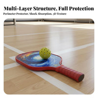 Fiberglass Pickleball Paddle Wide Sweet Area Lightweight Pickleball Racket High Elasticity Ergonomic Grip for Beginners, Outdoor