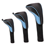 3 Pieces Long-Lasting Golf Club Head Covers Breathable Golf Headcovers with Knit Shaft Thick Wood Headcovers Lightweight for Golfers
