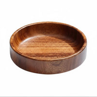 Walnut Wood Fruit Plate Elegant Wooden Fruit Bowl Large Capacity Vintage Wooden Serving Bowl for Parties