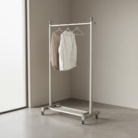 Movable Single Rod Clothing Rack Heavy Duty Freestanding Clothes Stand Stable Design Household Storage Rust-Proof for Entryway
