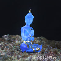 Water Glass Buddha Resin Figurine for Living Room Decor