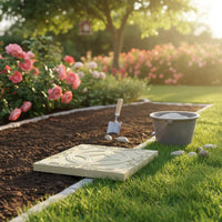 Stepping Stone Form Decorative Patterns Garden Pathway Former Reusable Cement Tile Template for Courtyard