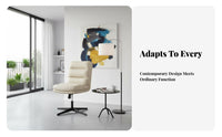 Thickened Cushion Armless Vanity Chair Minimalist Design Armless Channel-Tufted Swivel Seat Space Saving Office Furniture Easy Assembly for Makeup Users, Home Workers, Students, Bedroom, Study Room