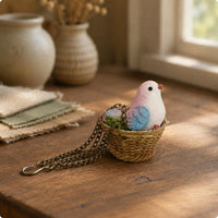 Tiny Avian Nest Detailed Design 1:12 Dollhouse Bird Nest Gift Idea for Model Room