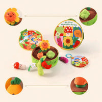 Squeezable Soft Toy Play Set with Storage Box Interactive Fruit and Vegetable Plushies with Basket Cute Fruit and Vegetable Basket Soft Toy Toddler for Toddlers, Babies, Infants, Home, Nursery, Tummy Time