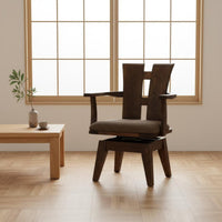 Spindle rear rotating Armchair With Armrests Upholstered rotating Chair for Bedroom