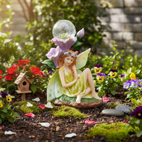 Resin Material Solar Fairy Light Automatic on Deactivate Fairy Garden Lamp Waterproof Solar Stake Light Warm White LED for Yard, Lawn