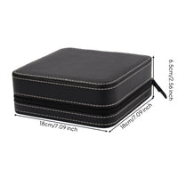 Zippered 3-Slot Glasses Box Leather Glasses Storage Box Compact Sunglasses Storage Case Structured for Travelers