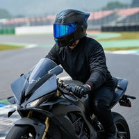 Carbon-Fiber-Look Full-Face Motorcycle Helmet Aerodynamic Motorcycle Helmet with Visor Streamlined DOT Approved for Commuters, Road Riding, Touring