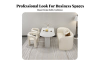 3 Pieces Scalloped rear Chair and Table Set Modern Design Reception Seating Easy to Clean Commercial Furniture for Salon Managers, Sales Office, Lobby