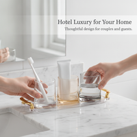 Glass Mouthwash Cup Set for Couples and Families, Hotel Bathroom Tumbler
