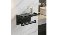 Stainless Steel Bathroom Tissue Holder with Shelf Rust-Resistant Bathroom Tissue Holder Roll Holder with Shelf Sturdy Hardware Long-Lasting for Restroom