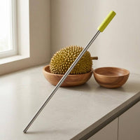 Durian Inspection Rod Stainless Steel Durian Testing Stick Farm Tool Rubber Tip Straight Shaft for Home Setting